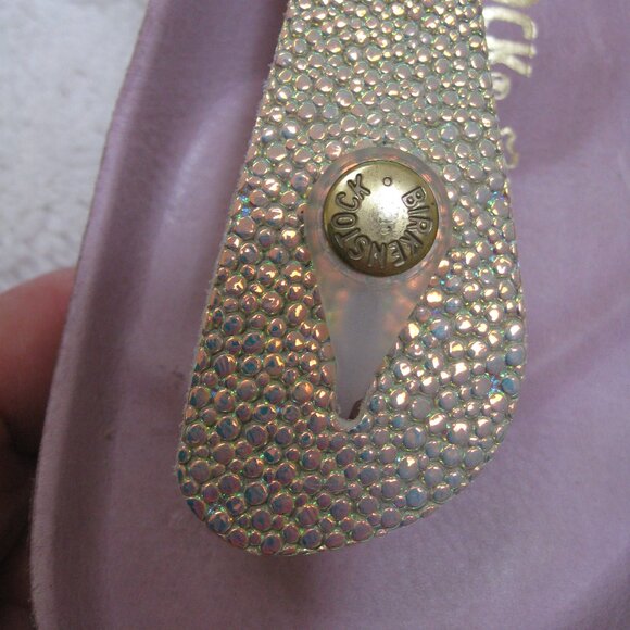 RARE Birkenstock LUX GIZEH Ombre Pearl Leather 40 R US W 9 M 7 *Wedding* - Picture 8 of 16